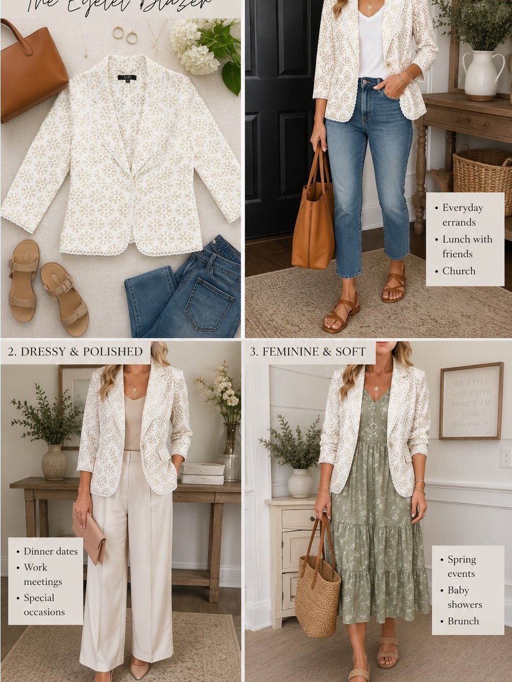 Alex Marie Cream Eyelet Blazer Jacket with gold detailing size 10